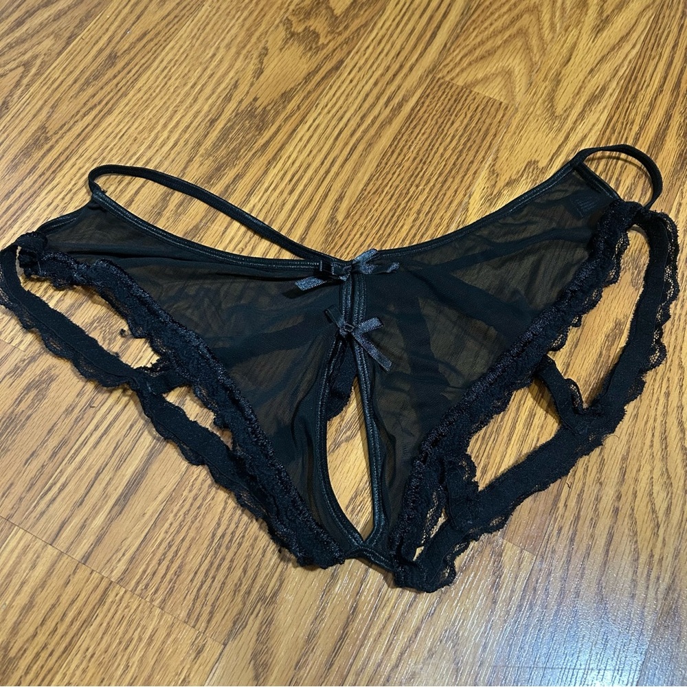 iCollection Black Sheer Lace Panties